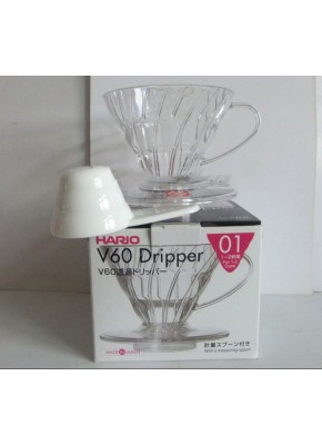 Пуровер Hario V60 01 прозрачный пластиковый для заваривания кофе на 1-2 чашки