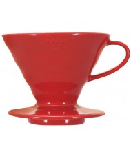 Пуровер Hario V60 02 красный керамический для заваривания кофе на 1-4 чашки 